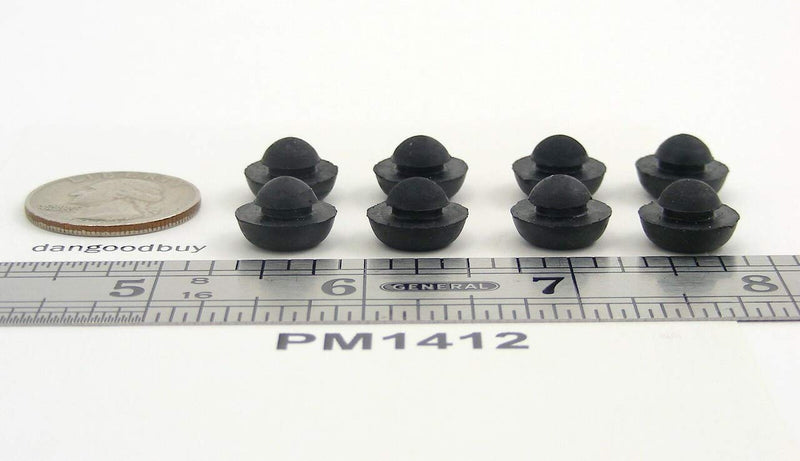 [Australia - AusPower] - Black SBR Rubber Push in Ridged Bumper - Bumper Diameter - 1/2", Bumper Height - 5/32", Fits Hole Size - 1/4" 6 