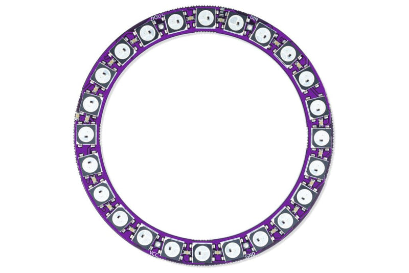 Soldered Smart LED WS2812B Ring with 24 RGB LEDs, Made in EU, 333101