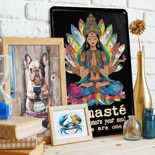 Funny Metal Sign,Namaste My Soul Honors Your Soul 8x12 Inch Black -9
