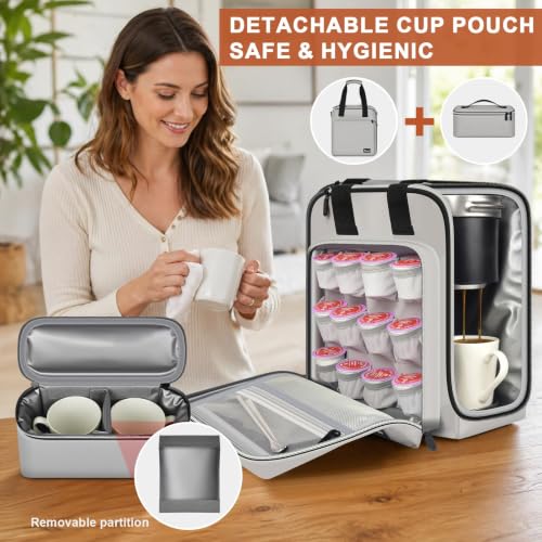 Coffee Maker Travel Bag for Keurig K-Mini/Express/Mate/Plus, Silver