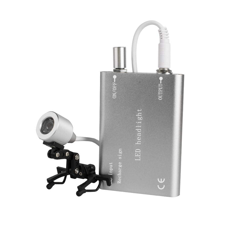 [Australia - AusPower] - Fencia Portable Dental Headlight, Surgical LED Head Light Lamp, High Brightness Medical Headlamp with Universal Clips on Binocular Loupes/Glasses - US Shipping 