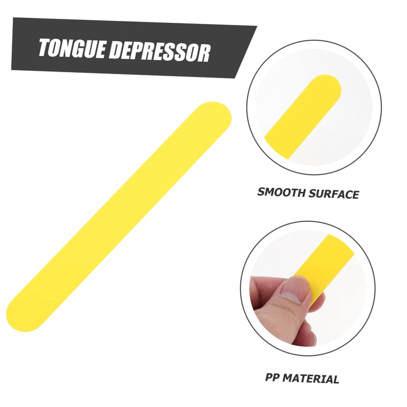 [Australia - AusPower] - 25pcs Spatula Stir Sticks for Resin Throat Inspection Plastic Clinic Plastic Scraper Stirring Pp Lower Device 14.5X1.8CM Yellow 