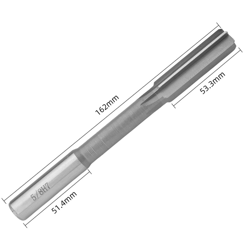 [Australia - AusPower] - 5/8" Chucking Reamer, H7 HSS Straight Flutes Lathe Machine Reamer 5/8 Inch, High Speed Steel Round Shank Milling Cutting Tool 5/8" 1 Piece 