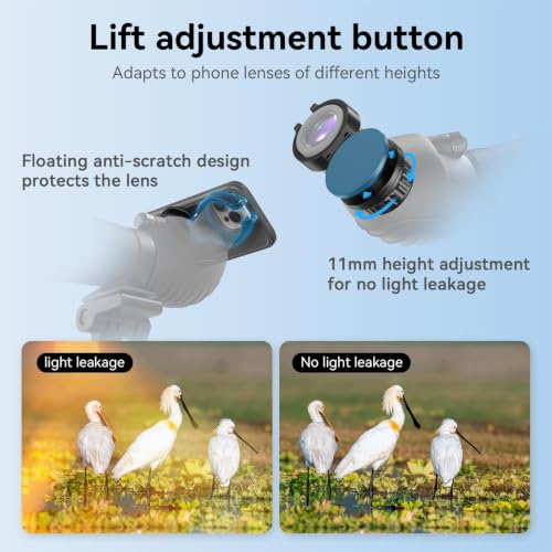 APEXEL Magnetic Telescope Phone Adapter for 36mm-46mm Eyepiece, Aluminum Foldable Photo Adapter Fits All Smartphone, Universal Phone Mount for Binocular, Monocular, Microscope, Spotting Scope 36-46mm
