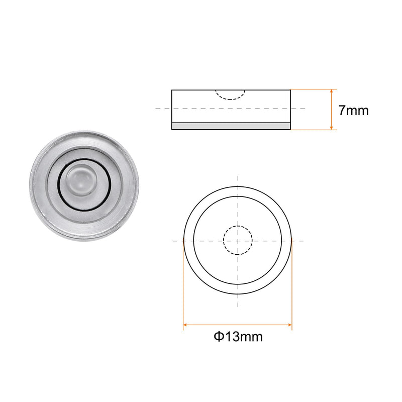 [Australia - AusPower] - HARFINGTON 4pcs Round Bubble Level 13x7mm Mini Circular Bullseye Spirit Levels for Leveling Camera Tripod Telescope Workshop Turntable Pictures Frame, Silver White 