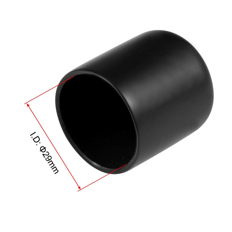 [Australia - AusPower] - uxcell 5pcs Rubber End Caps 29mm ID Vinyl Round Tube Bolt Cap Cover Screw Thread Protectors Black 
