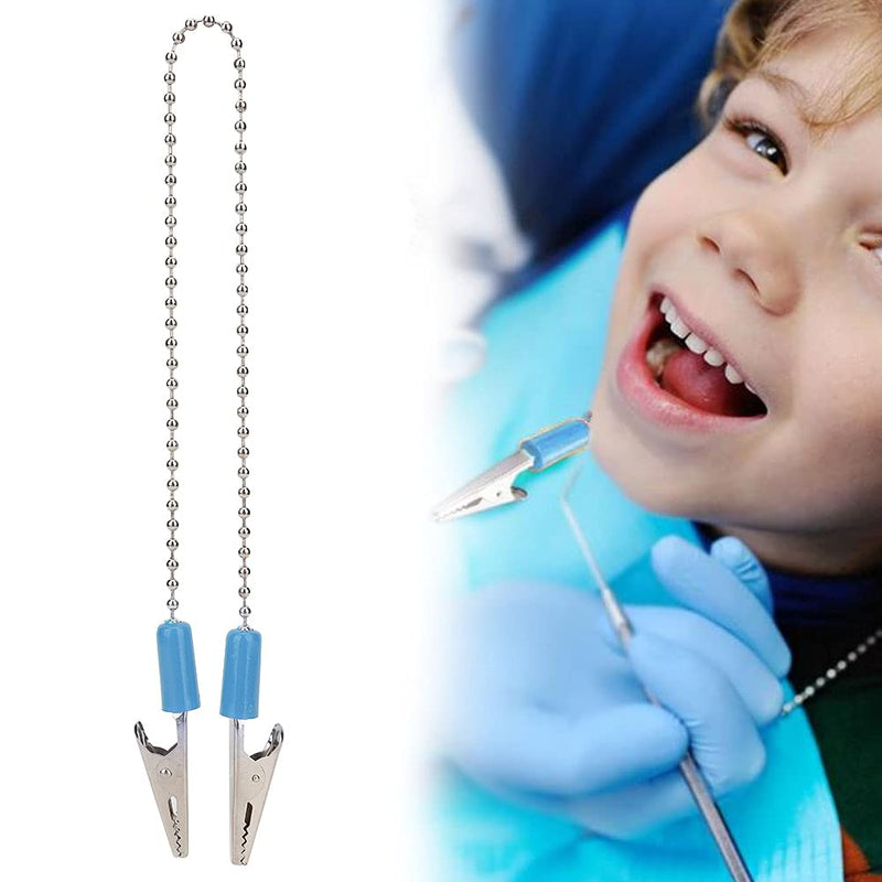 5Pcs Dental Lab Bib Clip Dental Lab, 5Pcs Dental Lab Bib Clip for Clamping Disposable Cordless Dental Bib Bib Clip Napkin Holder Dentist Supplies Stainless Steel Oral Scarf Clip (Blue)