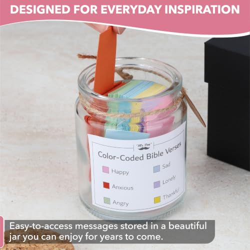 Mr. Pen- Color Coded Bible Verse Jar, 108 Bible Verse Cards in a Jar
