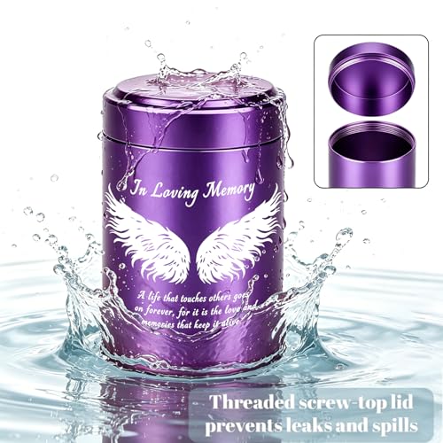 12Pcs Small Urn Cremation Jewelry Necklaces for Ashes Stainless Steel Keepsake Urns Memorial Locket Mini Ash Holders Waterproof for Human Adult Female Male Family Loved One ﻿ (12Pcs-Purple) 12pcs-purple