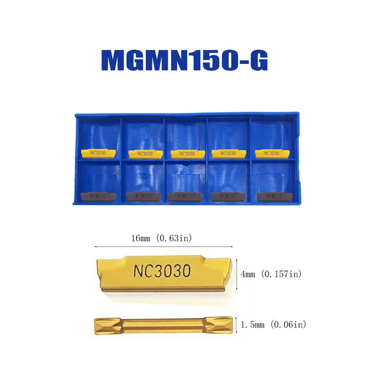 [Australia - AusPower] - 3/8" MGEHR1010-1.5 Lathe Grooving Cut-Off Tool Holder with MGMN150 Grooving Inserts for Stainless Steel and Steel 3/8" MGEHR1010-1.5 + MGMN150 