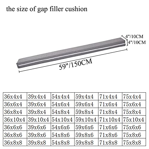 SAMTY Bed Gap Filler for headboard Space Gap Filler Bolster Stopper 59x4x4 Beige