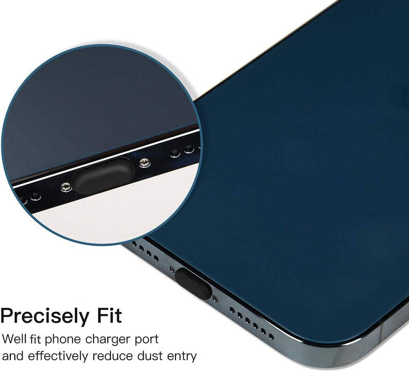 [Australia - AusPower] - CaseBuy 10x Anti Dust Plugs Compatible with iPhone 14, 14 Pro Max, 13, 13 Pro, 12, 12 Pro Max, 11, 11 Pro, X, XS, XR, 8, 7, iPhone Charging Port Dust Cover | Silicone iPhone Dust Plugs, Black 10PACK 