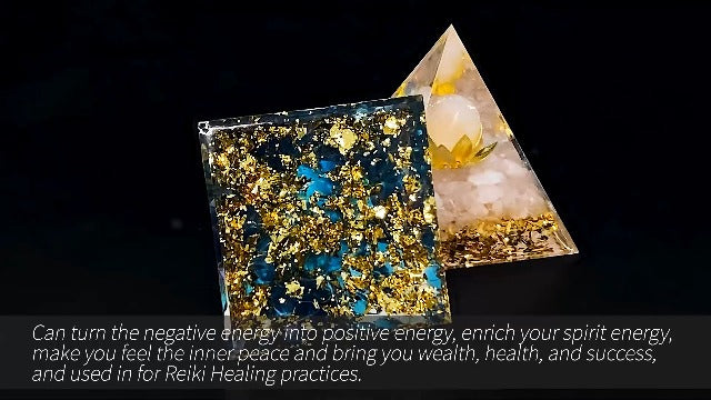 Orgone Pyramid Amethyst and Blue Quartz Healing Crystal Blue Quartz&amethyst
