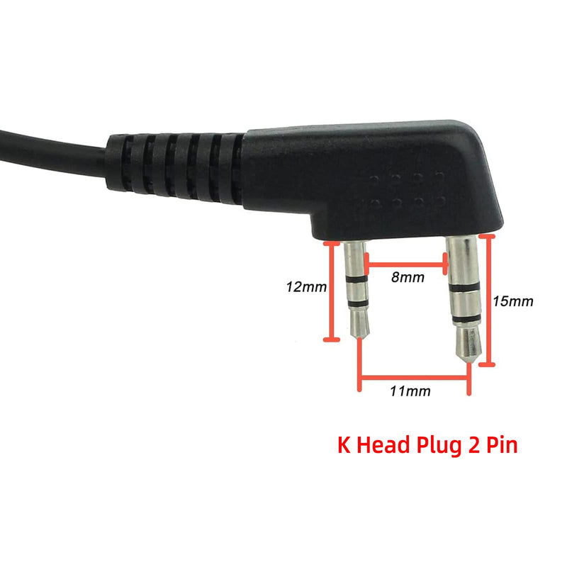 [Australia - AusPower] - Retevis Walkie Talkie Earpiece with Mic G Shape 2 Pin Adjustable Volume Headset Compatible with Retevis H-777 RT22 RT21 Baofeng UV-5R 888S 2 Way Radio(10 Pack) 