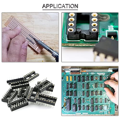 30pcs DIP IC Socket 16 Pin Round 2.54mm Grid IC Socket Adapter Round Hole Solder Type High Quality with Tin Wire Pin for DIY Electronics Experiment