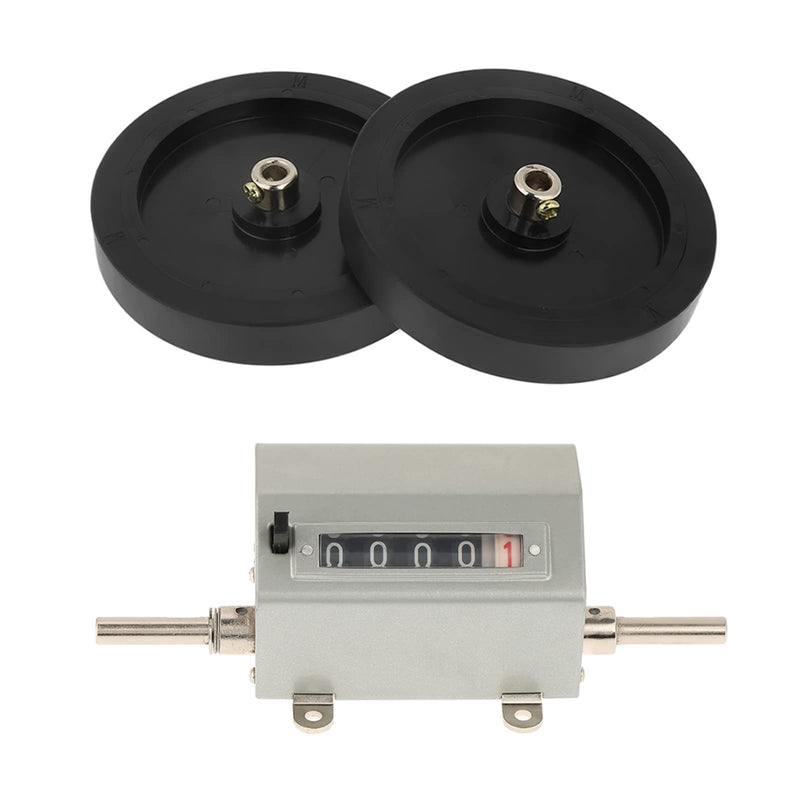 [Australia - AusPower] - Measuring Counter Meter Rope Cable Length Counter Metal 1 Piece Roller Wheel 5 Digits 0 9999.9 Length Counter Max Speed 350 rpm Grey Reset 