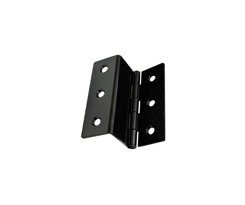 QCAA Heavy Duty 3 Fold Retro Chest Hinge, Half Surface for Chest, Cabinet, Furniture, 3" x 1.8mm, Matte Black, Made in Taiwan, 8 Pack Matte Black(3")