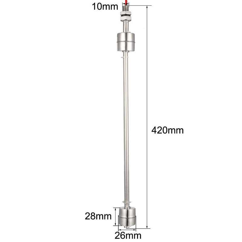 [Australia - AusPower] - uxcell Stainless Steel Float Switch for Water Pump Tank swim pool garden pond Liquid Water Level Sensor M11 420mm Length 