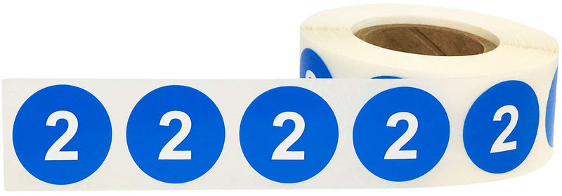 Blue Number 2 Stickers 0.75 Inch 500 Labels On A Roll #2