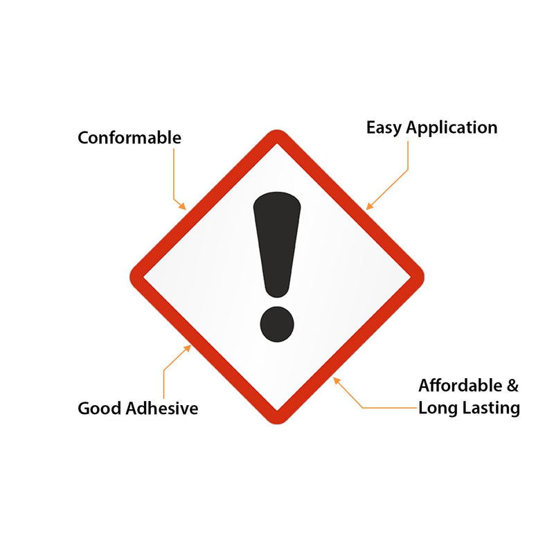 SmartSign (500/Roll) GHS Pictogram Exclamation Mark Labels for Irritants/Sensitizers/Other Hazard - 1" x 1" Square, 2.6 mil Thick Semi-Gloss Paper, Permanent Adhesive, Red/Black on White, Made in USA Exclamation Label 1" x 1"