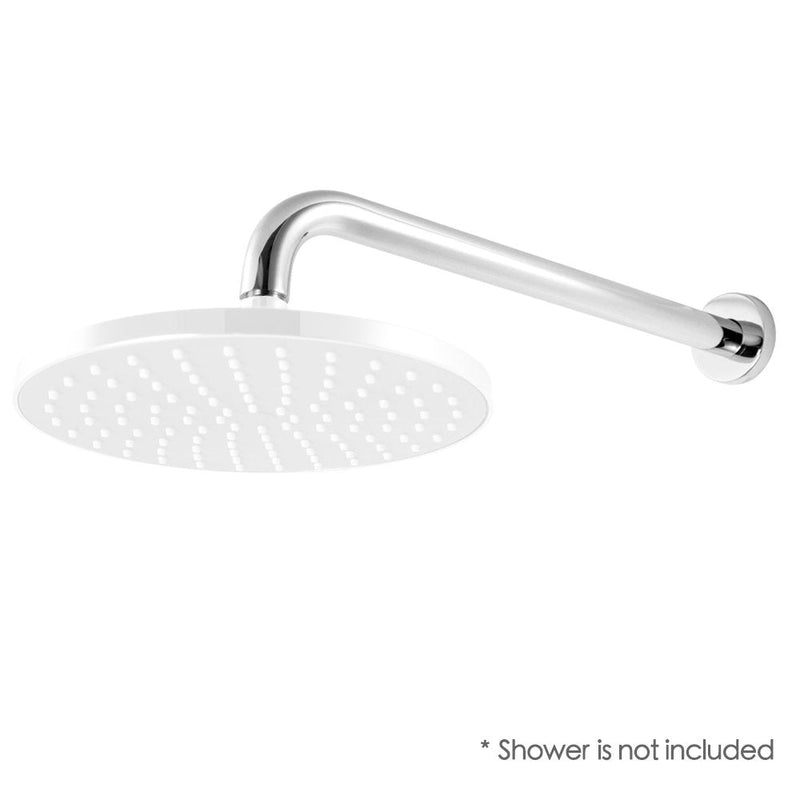 Lordear Wall Mounted Shower Arm, 16 Inch Shower Pipe with Flange, 1/2 NPT Round Shower Stem for Shower Head, Chrome 16 Inch - Round
