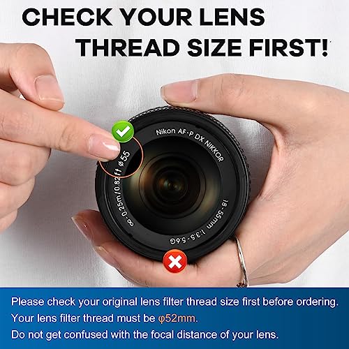 Lightdow 52MM 0.43x High-Definition Wide Angle + Macro Lens Attachment for Nikon D-Series and More - Enhance Your Photography Creativity (φ52mm) φ52mm