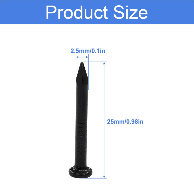 [Australia - AusPower] - 50pcs Hardware Nails 1 inch Length, Black Carbon Steel Point Tip Wall Cement Masonry Nail,Woodworking Nails,Concrete Nails 