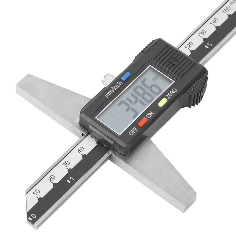 6 Inch Digital Depth Gauge Stainless Steel Digital Height Gauge Electronic Depth Measuring Caliper Ruler with 0-150 mm Measuring Range 0.01 mm Precision for DIY Measurements