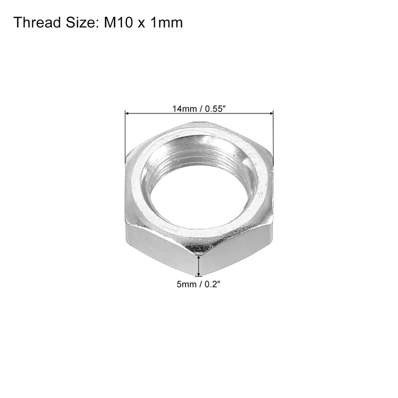 [Australia - AusPower] - PATIKIL M10 x 1.0 Steel Hex Nuts, 30 Pack Metric Thread Zinc Plated Finished Hardware Nuts Screw Bolt Fasteners 5mm Height 