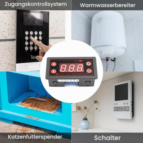 Time Relay DC 5V-30V Timer Relay Programmable Relay Switching Module LED Display Digital Time Cycle 0.1s-999 Minutes ON-Off Control for Light Water Pump Motor