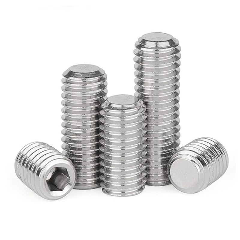 [Australia - AusPower] - Junter 50pcs M4 x 4mm A2 Stainless Steel Flat Point Grub Hex Socket Set Screws Metric DIN913 