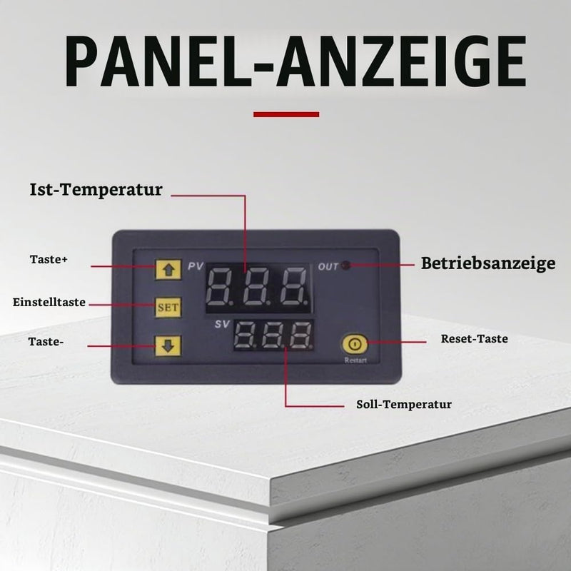 Digital Thermostat, W3230 DC 24V Digital Temperature Controller -20℃~100℃, Digital Display Thermostat Control Switch with Sensor Probe, LCD Temperature Controller Meter Controller, Alarm at High Temperature DC24V