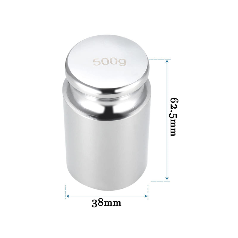 [Australia - AusPower] - QUARKZMAN 500 g Calibration Weight x 1 Piece Chrome-plated Steel Gram Weight for Digital Jewellery Scales and Balance Test, [M1 Precision] 
