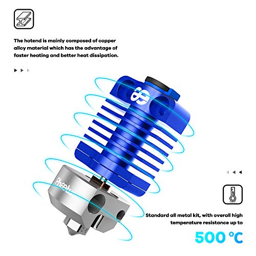 All Metal Dragonfly HOTEND BMS Bimetal Heatbreak Plated Copper Nozzle, Heater Block for Upgrade CR10 Ender 3s Ender 3 Pro V2 CR-10 Ender 5 Pro 3D Printer