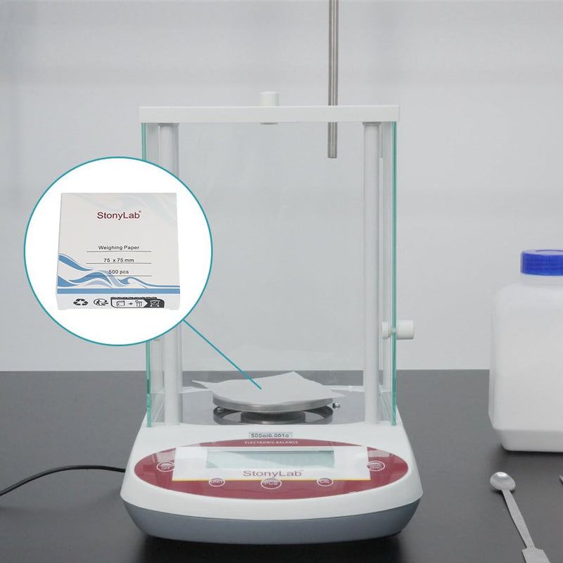 stonylab Weighing Paper, 150 x 150 mm, Nitrogen-free Sample, Weighing Paper, Scale, Paper, Weighing Paper for Laboratory Research, Pack of 500