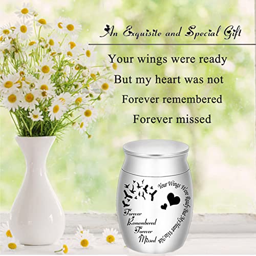Aluminium Mini Urns - Set of 4, 1.57 Inch High, Keepsake Urns for Human/Pet Ashes Silver