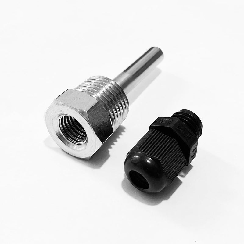 2x Tauchhülse 1/2 Zoll Edelstahl (50mm), G1/2 Gewinde für Fühler, Sensor | Robustes Schutzrohr, 6mm Innendurchmesser, passend bei Wassertank, Solaranlage & Heizung, rostfreies Mess-Zubehör