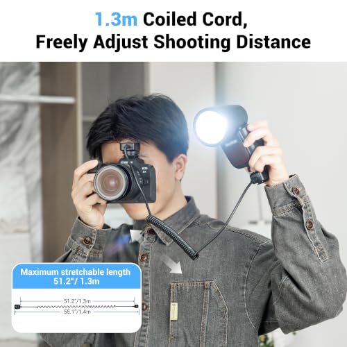 Off-Camera Flash TTL Cord for Canon, Flash Sync Cable Replaces OC-E3, 1.3m Replaces Canon OC-E3