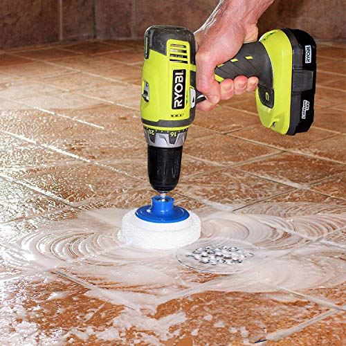 HUAWELL 29 Pieces Drill Brush Attachments Set,Scrub Pads & Sponge-Power Scrub Pad Cleaning Kit-Cleaning Kit for Bathroom Surface, Grout, Tub, Shower, Kitchen, Auto,Tile, Corner