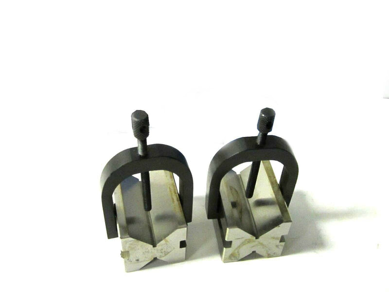 [Australia - AusPower] - AnNafi Industrial H5608 - V-Block Pair w/Clamps 1-5/8" | 100% Accurate Surface | Grounded Flat Hardened Blocks |Milling Mechanic Engineering Measuring Tools 