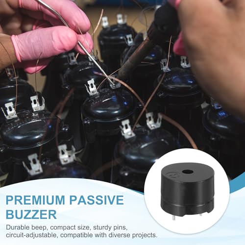 sourcing map 50 Pcs Passive Buzzer DC 1.5-12V 12x8.5mm Electric Tone Buzzer Alarm Piezo Beep Sounder Continuous Sound Beep for Physics Circuits Alarm Safety Development Boards House Shop
