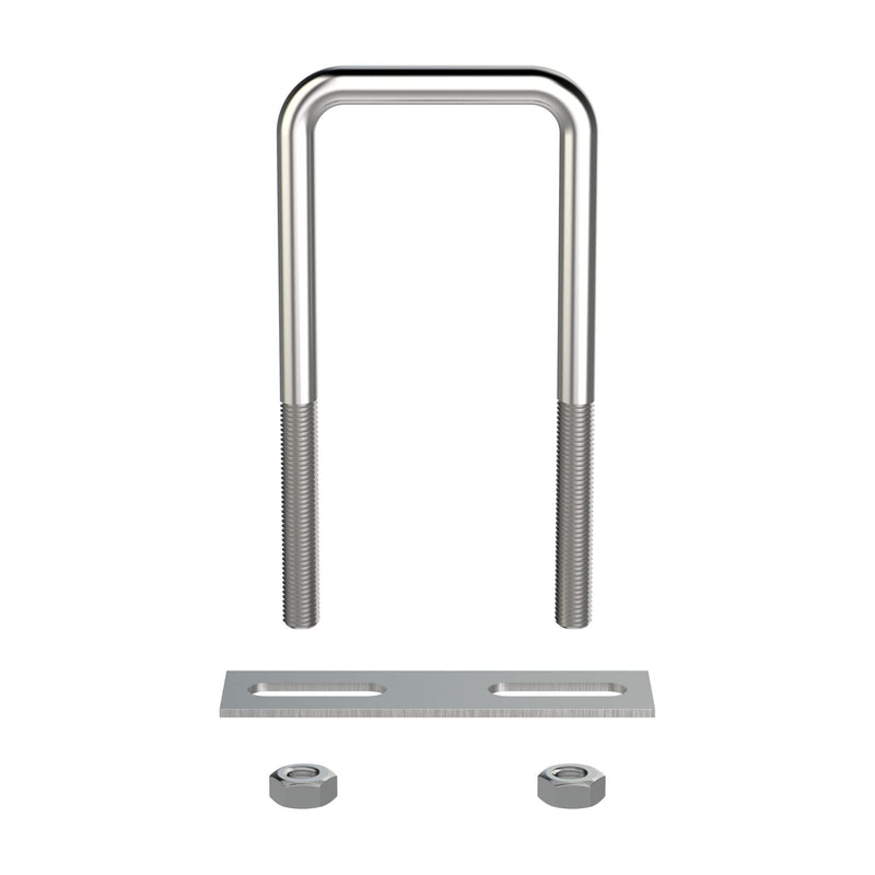 [Australia - AusPower] - 2 Sets 304 Stainless Steel Square U-Bolts 2.75"(70mm) Inner Width, 4.33"(110mm) Length Stainless with M8 Nuts, Frame Plate, Accessories for Automobiles Trailer, Boat Trailer Industrial Parts 70X110（W*L） 
