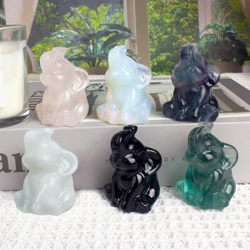 Obsidian Elephant Figurine for Wealth Love Home Office Decor Obsidian Elephant-01