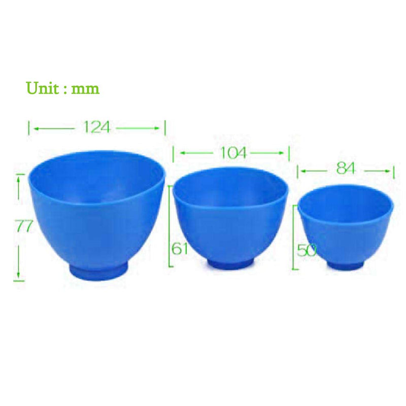 [Australia - AusPower] - 3PCS Flexible Rubber Mixing Bowl +3 Spatulas Dental PVC Rubber Mixing Bowl for Alginate and Plaster Materials 
