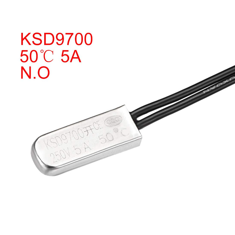 [Australia - AusPower] - uxcell KSD9700 Thermostat, 50℃ Normally Open Temperature Switch Thermal Switch, N.O 5A Metal Temperature Controller 2pcs 