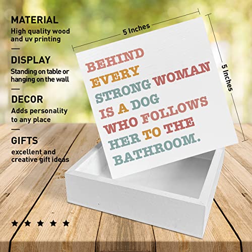 Funny Dog Bathroom Desk Decor, Dog Bathroom Toilet Wooden Box Sign A1