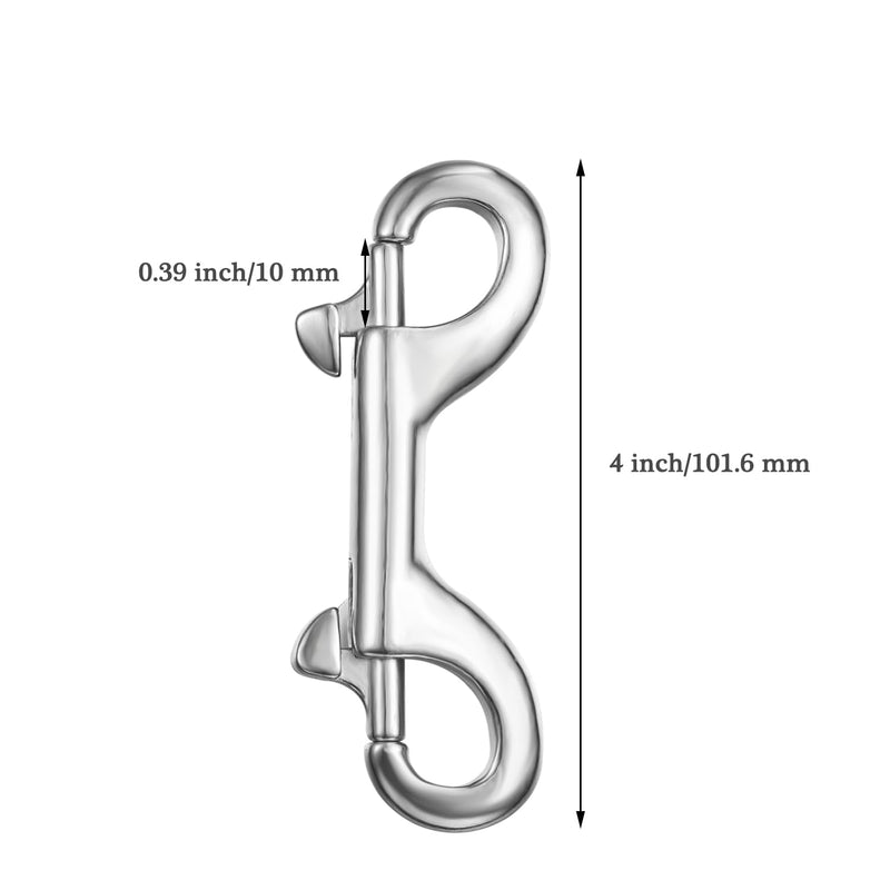[Australia - AusPower] - Heavy Duty Double Ended Bolt Snap Hooks 4 Inch, 316 Stainless Steel, Bolt Snaps of Metal (4 PCS) 