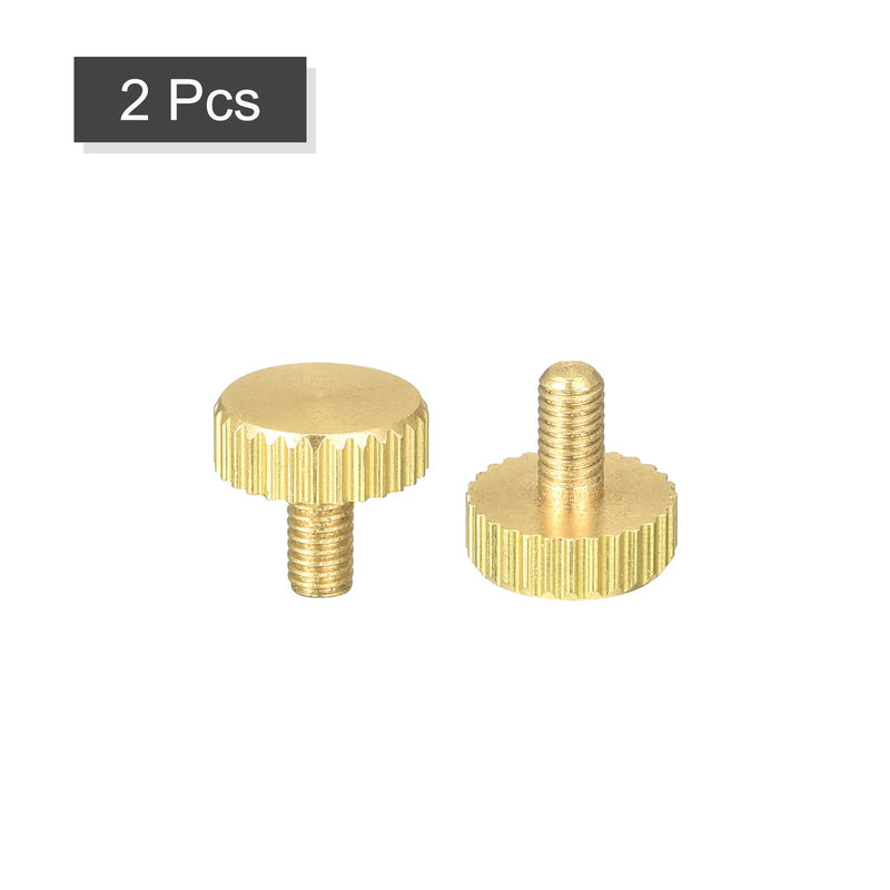 [Australia - AusPower] - uxcell Knurled Thumb Screws, M3x6mm Flat Brass Bolts Grip Knobs Fasteners for PC, Electronic, Mechanical 2Pcs 