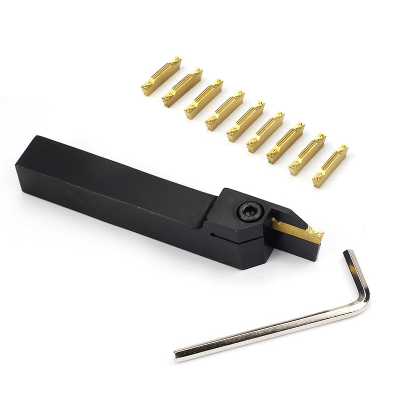 [Australia - AusPower] - OSCARBIDE 5/8''x5/8"External Parting Grooving Cut-Off Tool Holder MGEHR10-3B with 10 pieces Carbide Inserts MGMN300 for Cutting Steel 