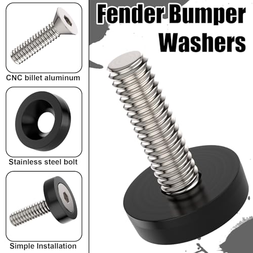 Sixzoo 40-piece black CNC flat washer engine dress-up kit for fender and bumper hardware